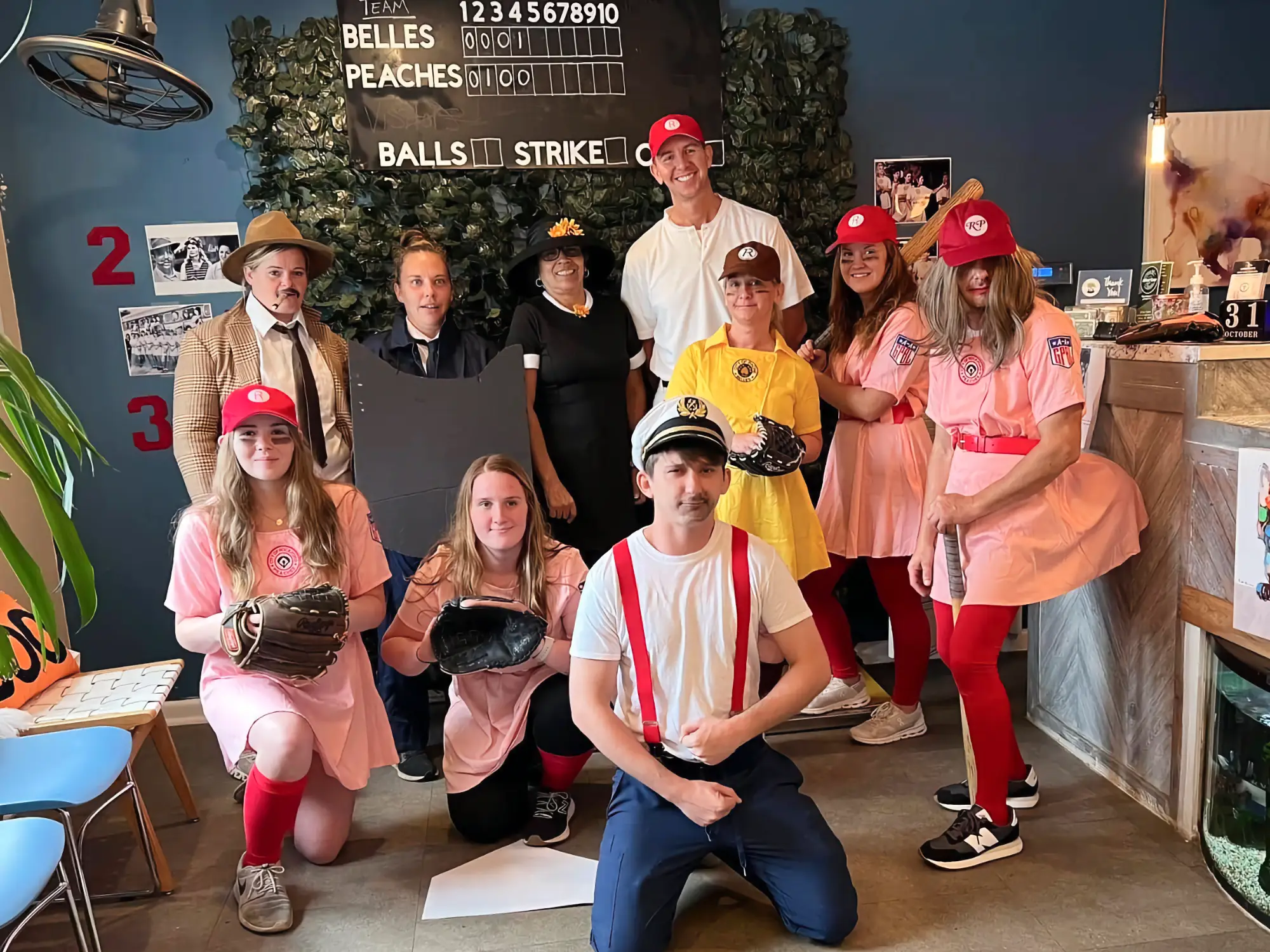 The Walker Hometown Animal Care team dressed up as characters from A League of Their Own.